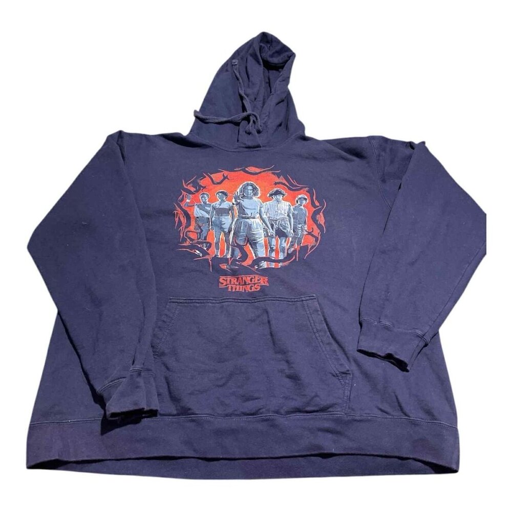 Stranger Things Hoodie Men XL Navy Blue Netflix Official Sweatshirt Retro 80s